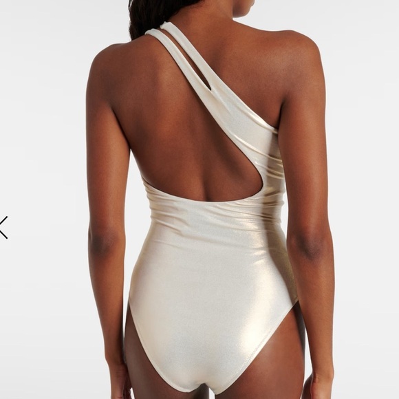 Melissa Odabash Jamaica Swimsuit, Gold. One Shoulder Size 4 - Picture 5 of 8
